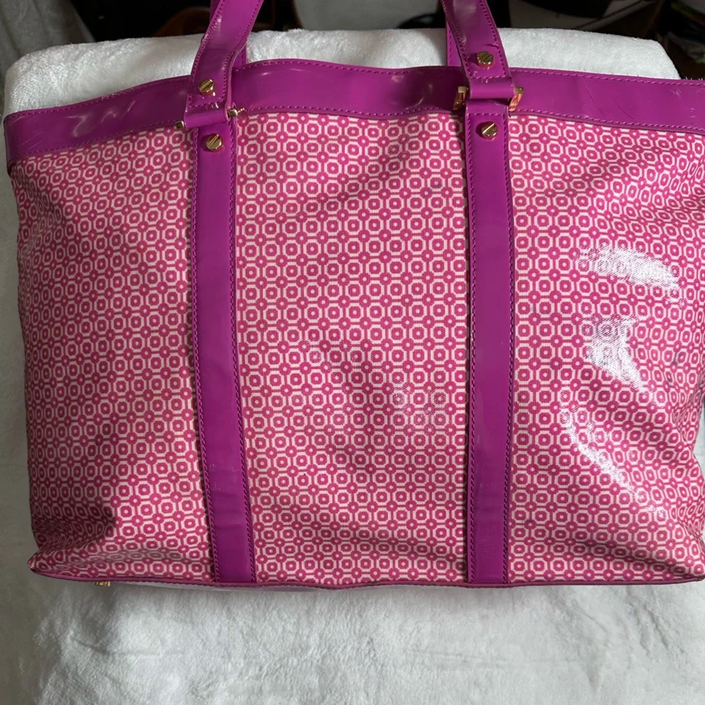 Tory Burch Pink Geometric Tote - Picture 2 of 10